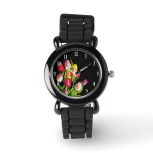 Montre Peinture Tulip - Art Fleur original