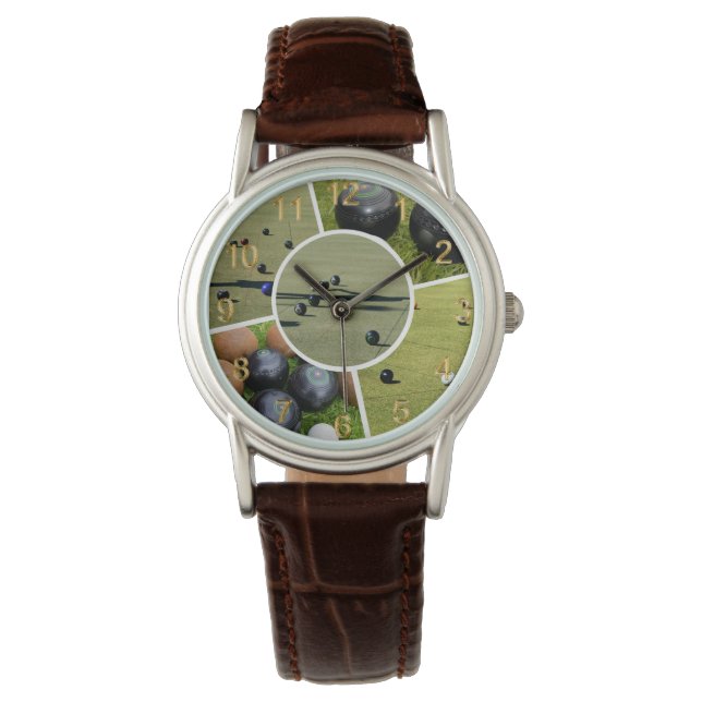 Montre Pelouse Bowls Five Photo Collage Dames Watch (devant)