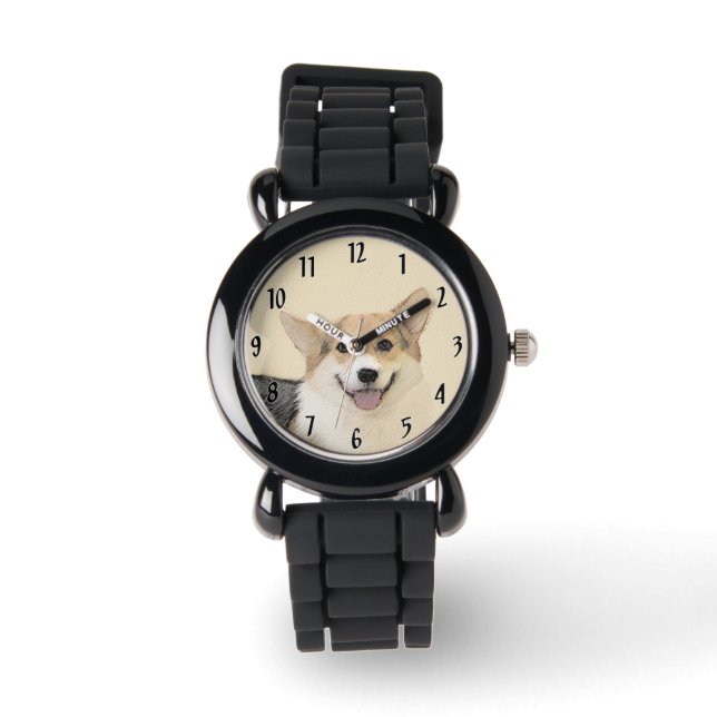 Montre Pembroke Welsh Corgi Peinture - Art Chien original (Recto)