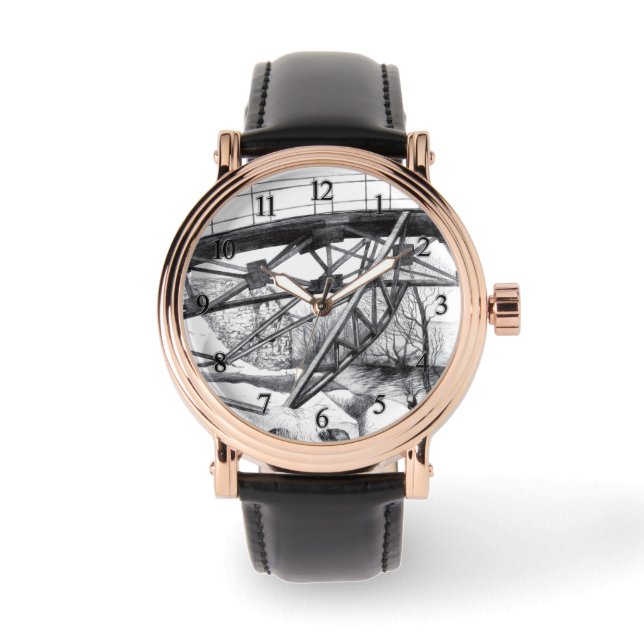 Montre Pencilart de passerelle antique Monochrome (Recto)