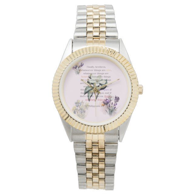 Montre Pensez à ces choses Écriture (devant)