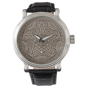 Montre Pentagramme Texture en bois