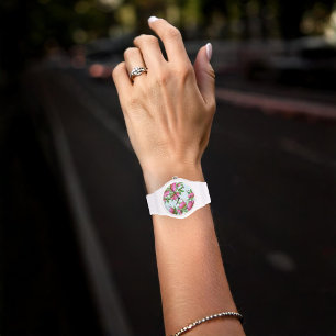 Montre Peonies Florales Chic Rose Simple Fleurs Élégantes