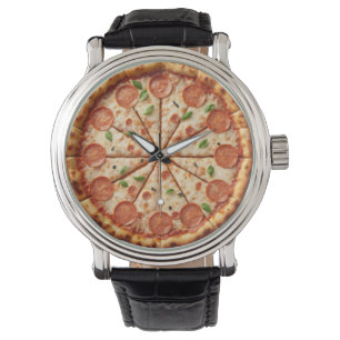 Montre Pepperoni Pizza Horloge - Saucage tenir les numéro
