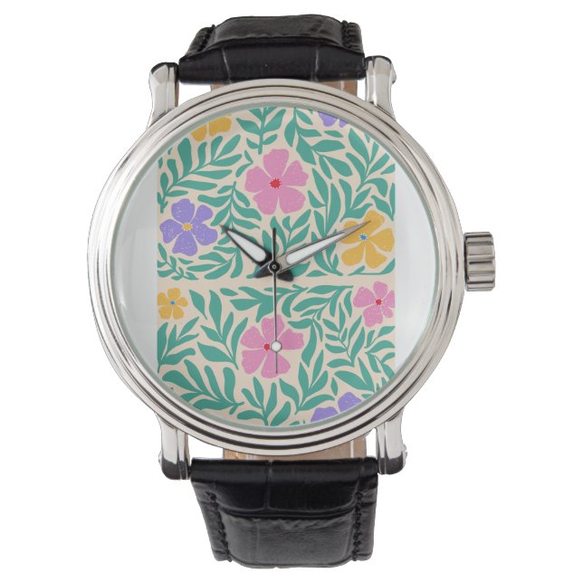 Montre  Per regarde le logo fleurs   (devant)
