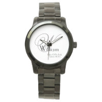 Père de la mariée Monogramme gris Face blanche Mon