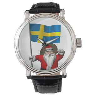 Montre Père Noël Avec Drapeau De Suède