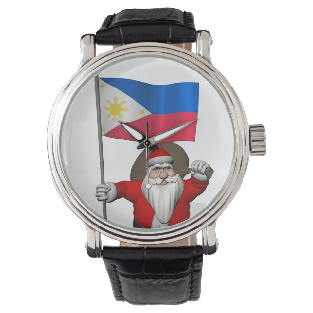 Montre Père Noël Avec L'Enseigne Des Philippines (devant)