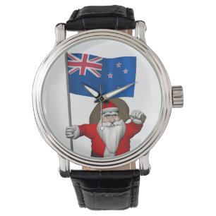 Montre Père Noël Avec L'Ensigne De Nouvelle-Zélande
