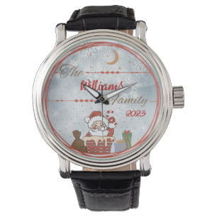 Montre Père Noël de Noël de famille dans le rein