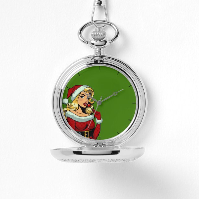 Montre Père Noël Pinup : Pop Art Glam (Recto)
