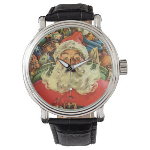Montre Père Noël vintage de Noël dans un traîneau avec de