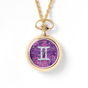 Montre Perle comme Gemini Zodiac Symbole Camouflage Dial