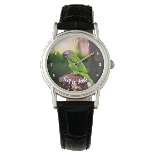 Montre Perroquet de pâte feuilletée personnalisé (devant)