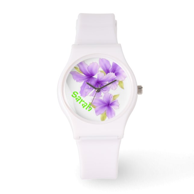 Montre Personalisé Violets Violets Floral Watch (Recto)