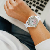 Montre Personalized Blush Peony Floral Monogram Women’s