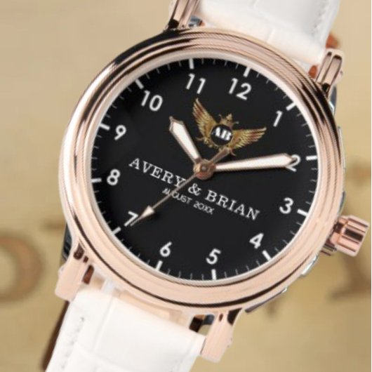 Montre Personalized copule names initials and monogram