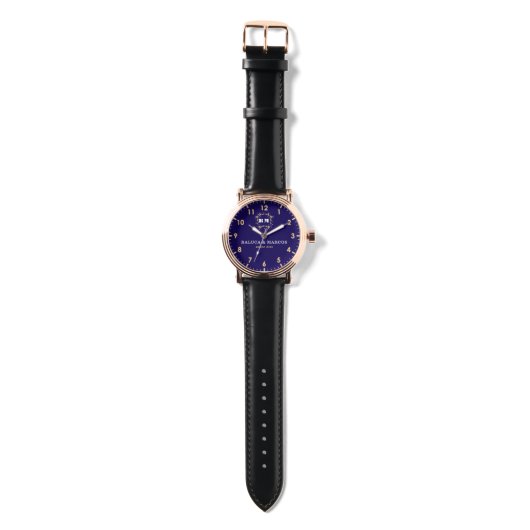 Montre Personalized copule names minimal blue navy (Sangle)