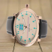 Montre Personalized couple names elegant tan monogram