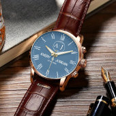 Montre Personalized Couple Names Initials Monogram Navy