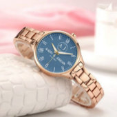 Montre Personalized Gold Blue Dial Elegant Custom Gift