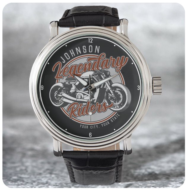 Montre Personalized Motorcycle Legendary Rider Biker (Créateur téléchargé)