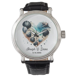 Montre Personalized Valentine Anniversary Seashell Heart