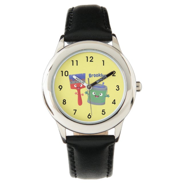 Montre Personnages de peinture et de pinceau mignons (devant)