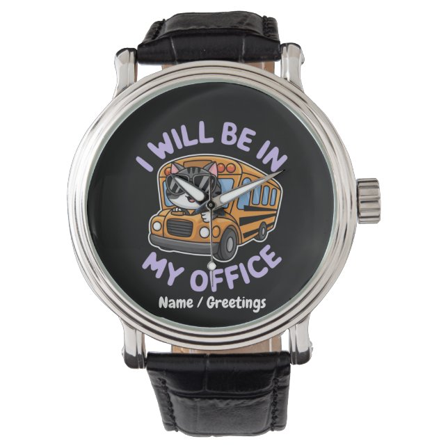 Montre Personnalisable sera dans mon bureau Cute Cat Driv (devant)