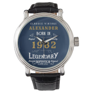 Montre Personnalisé 40e anniversaire 1982 Vintage Blue Go