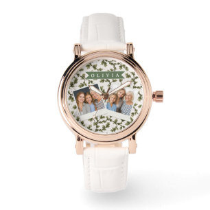 Montre Personnalisé Botanique Rustique Jardin Vert Vintag