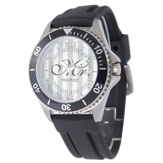 Montre Personnalisé Mr Mari Click for Custom Stripes (Incliné)