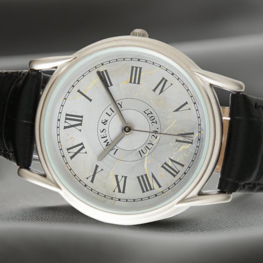 Montre personnalisée avec chiffres romains pour co