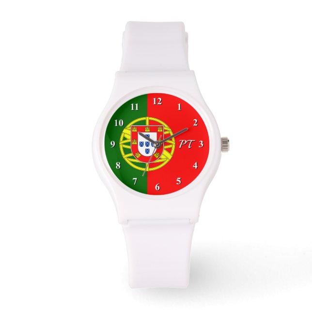 Montre personnalisée avec le drapeau portugais du  (Recto)