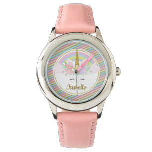 Montre personnalisée de licorne d'enfants