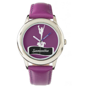 Montre personnalisée par pom-pom girl pourpre