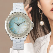 Montre personnalisée pour femmes en rhinestone Blu