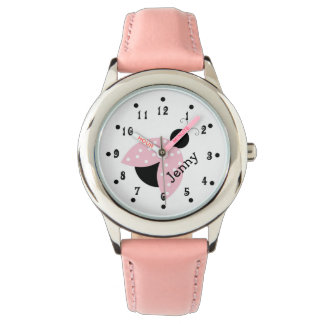 Montre personnalisée pour fille rose Ladybug