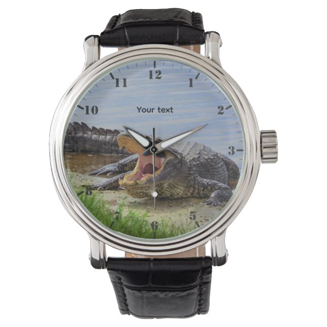 Montre Personnaliser Alligator de Floride avec la gueule  (devant)