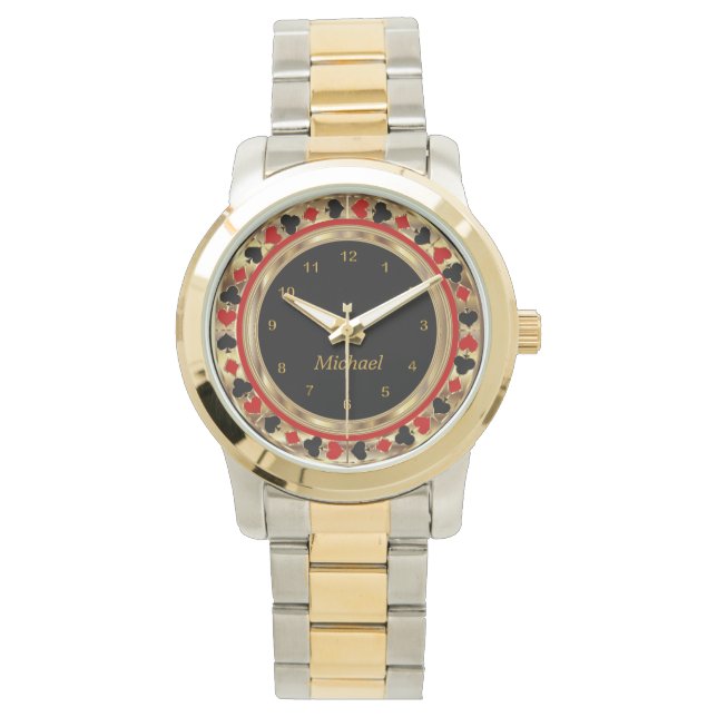 Montre Personnaliser le joueur de poker (devant)