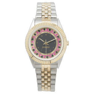 Montre Personnaliser le joueur de poker en rose
