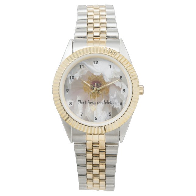 Montre Pétales De Fleur De Peine Blanche Avec Pollen Pers (devant)