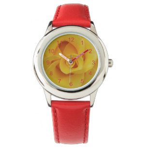 Montre Pétales de rose jaune romantiques