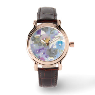 Montre Pétales en pastel pourpres du jardin   de bijou