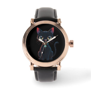 Montre Petit Chat Noir Effrayant