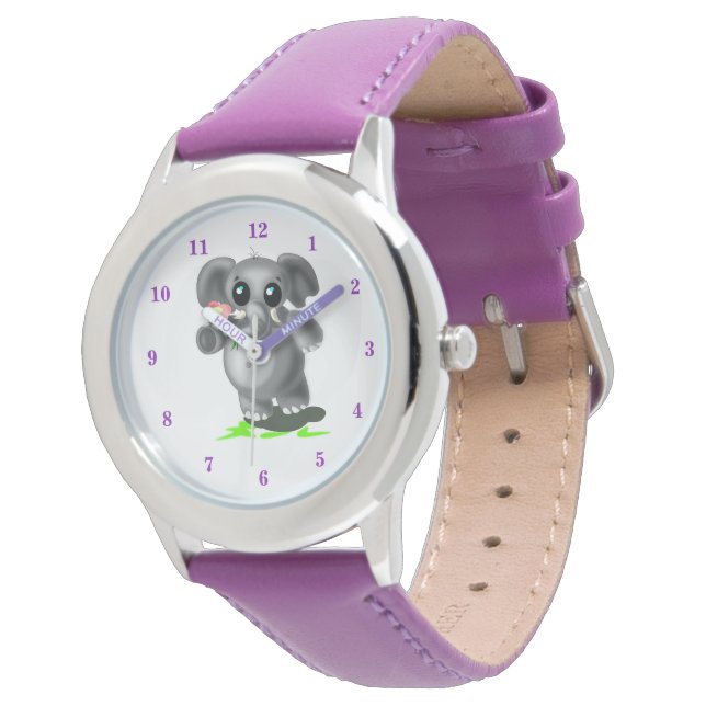 Montre Petit Éléphant mignon (Incliné)
