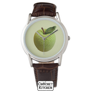 Montre Petit Rétro Artisanat artisanal Vert Crochet Pomme