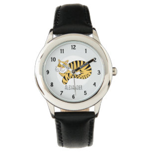 Montre Petit tigre de la jungle mignonne avec nom Enfants