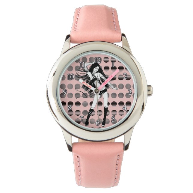 Montre petite amie danseuse rose (devant)