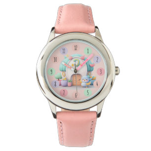 Montre Petite maison avec fille rose dragon